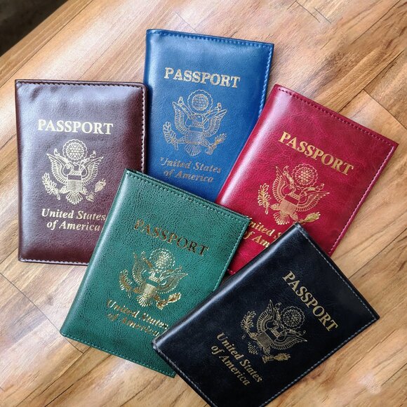 Genuine Leather Passport Cover, Leather Passport Holder for Travel - Picture 1 of 10